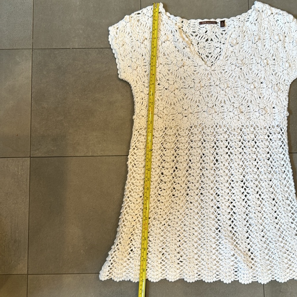 525 America Crocheted, One Hundred Percent Cotton Tunic/ Top - Picture 9 of 13